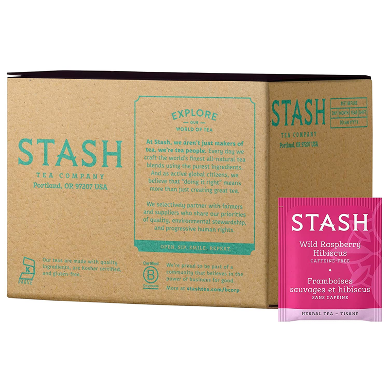 Wild Raspberry Hibiscus Herbal Tea, Box Of 100 Tea Bags