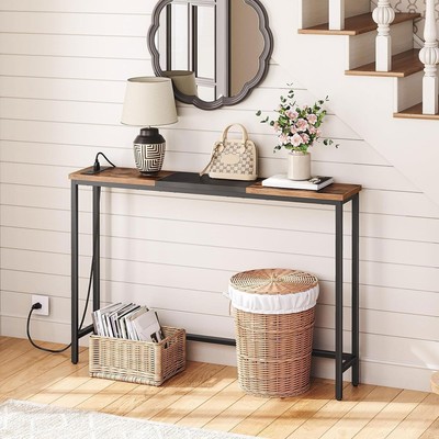 Console Table Narrow Sofa Table Behind Couch Table Entryway Display Shelf