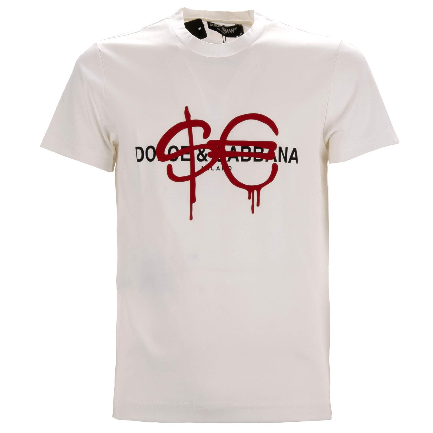DOLCE & GABBANA DG Logo Sfera Ebbasta Dollar Euro Cotton T