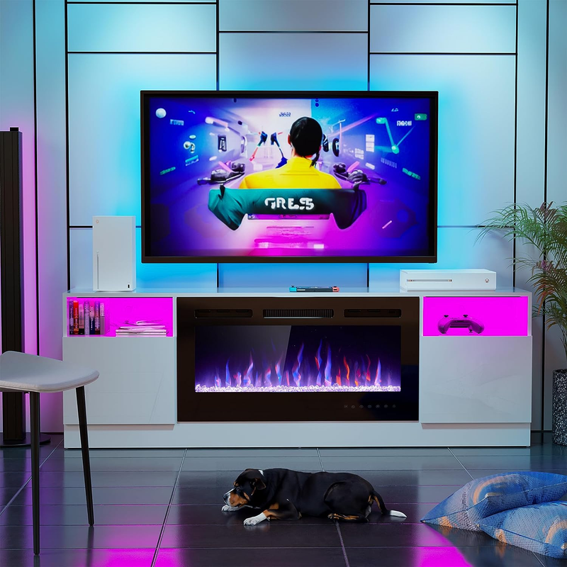 For Tvs Up To 80" With 36" Electric Fireplace, Tv Console
