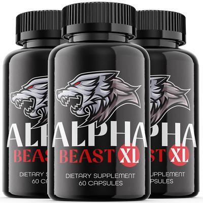 Alpha Beast XL - Male Virility - 3 Bottles - 180 Capsules