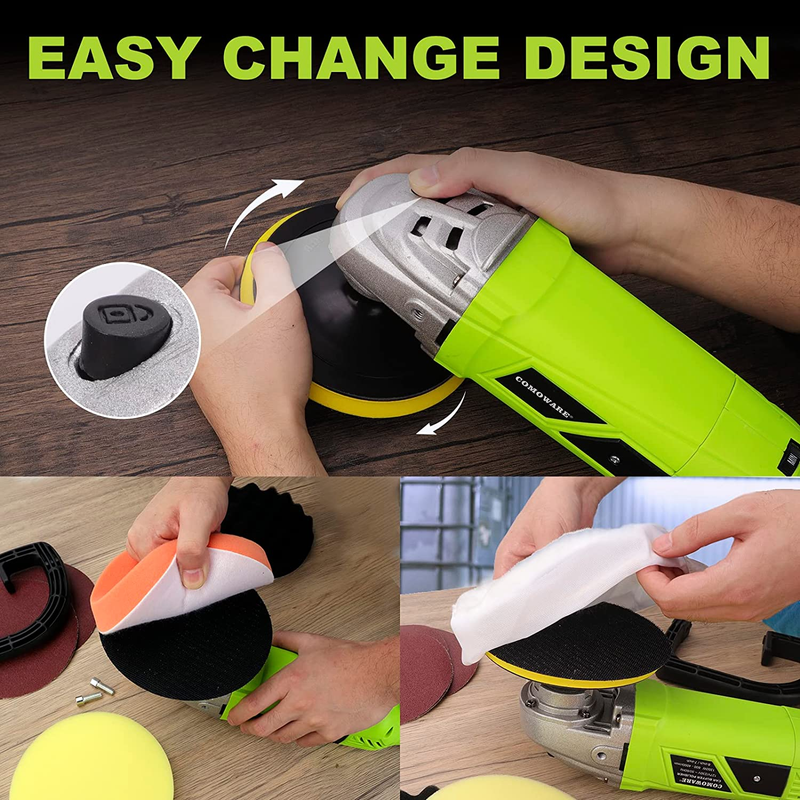 Buffer Polisher for Car Detailing, 7 Inch/6 Inch Car Buffers and Polishers Kit,