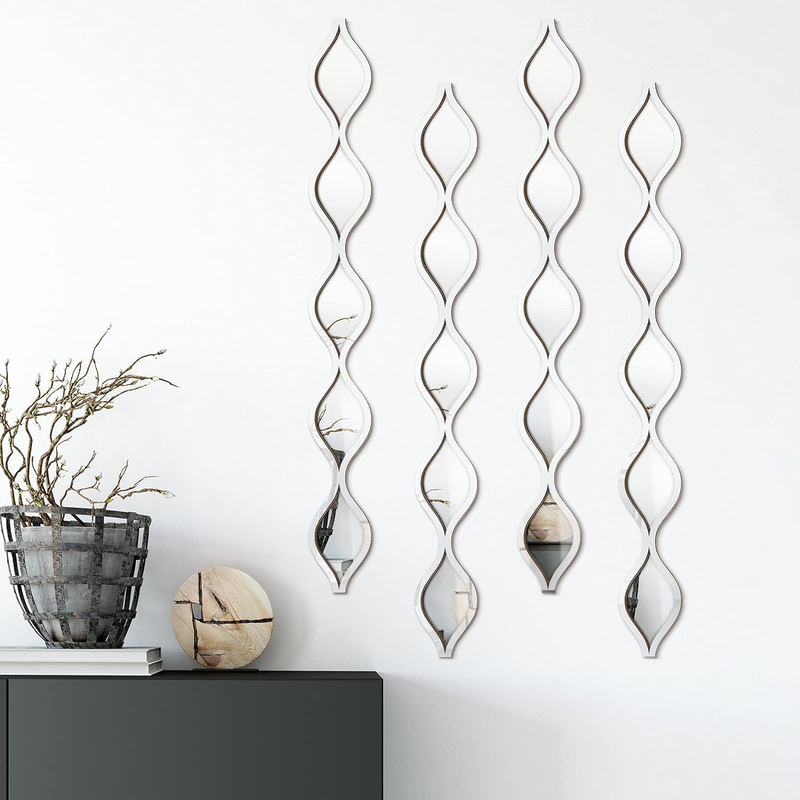 Teardrop Mirror Wall Art Decorative Mirror Wall Decor Long Narrow Wall Art for Apartment Living Room Bathroom Bedroom Entryway