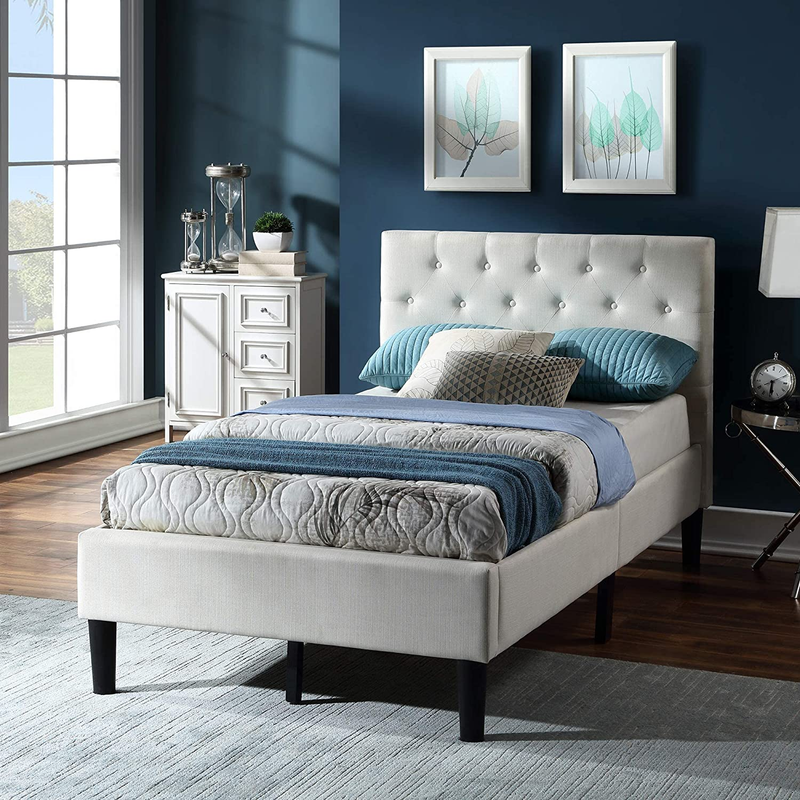 With Upholstered Headboard/modern Bed Frame No Box Spring Needed/