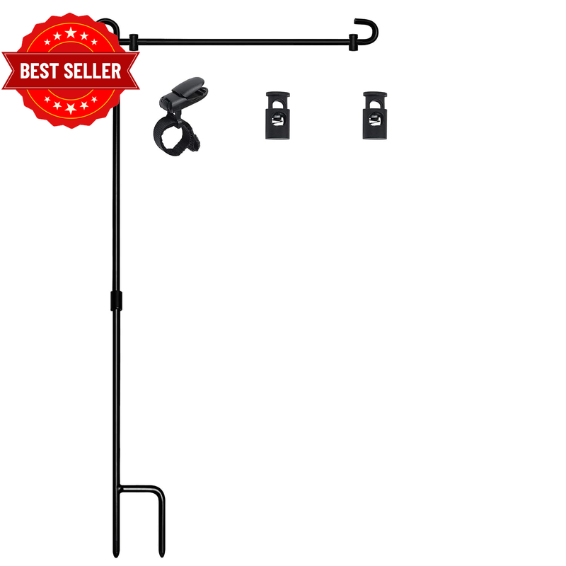 Garden Flag Stand with Metal Pole Holder, Weather-Proof Powder Coating, Tiger Cl