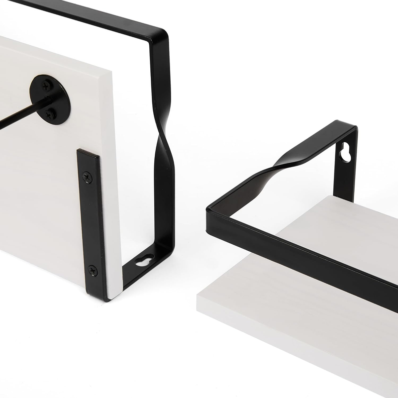Bathroom Floating Shelves Wall Mounted Shelving with Removable Towel Bar, Wall D