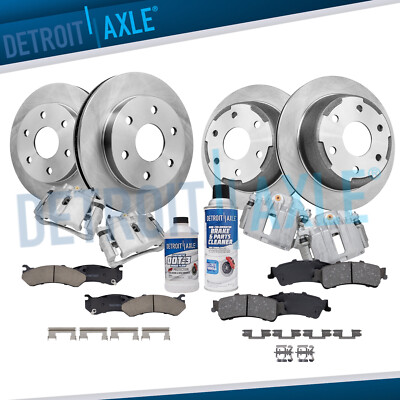 305mm Front & Rear Disc Rotors + Calipers & Brake Pads Kit for Chevy Tahoe Yukon