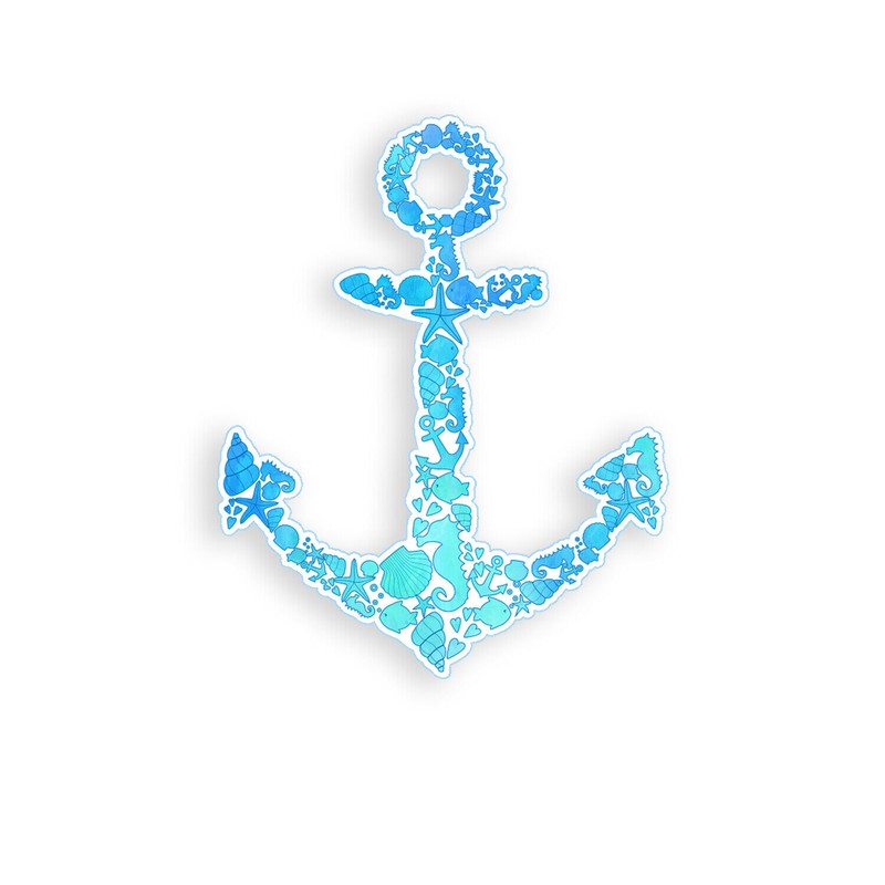 Sea Shell Anchor Sticker Decal