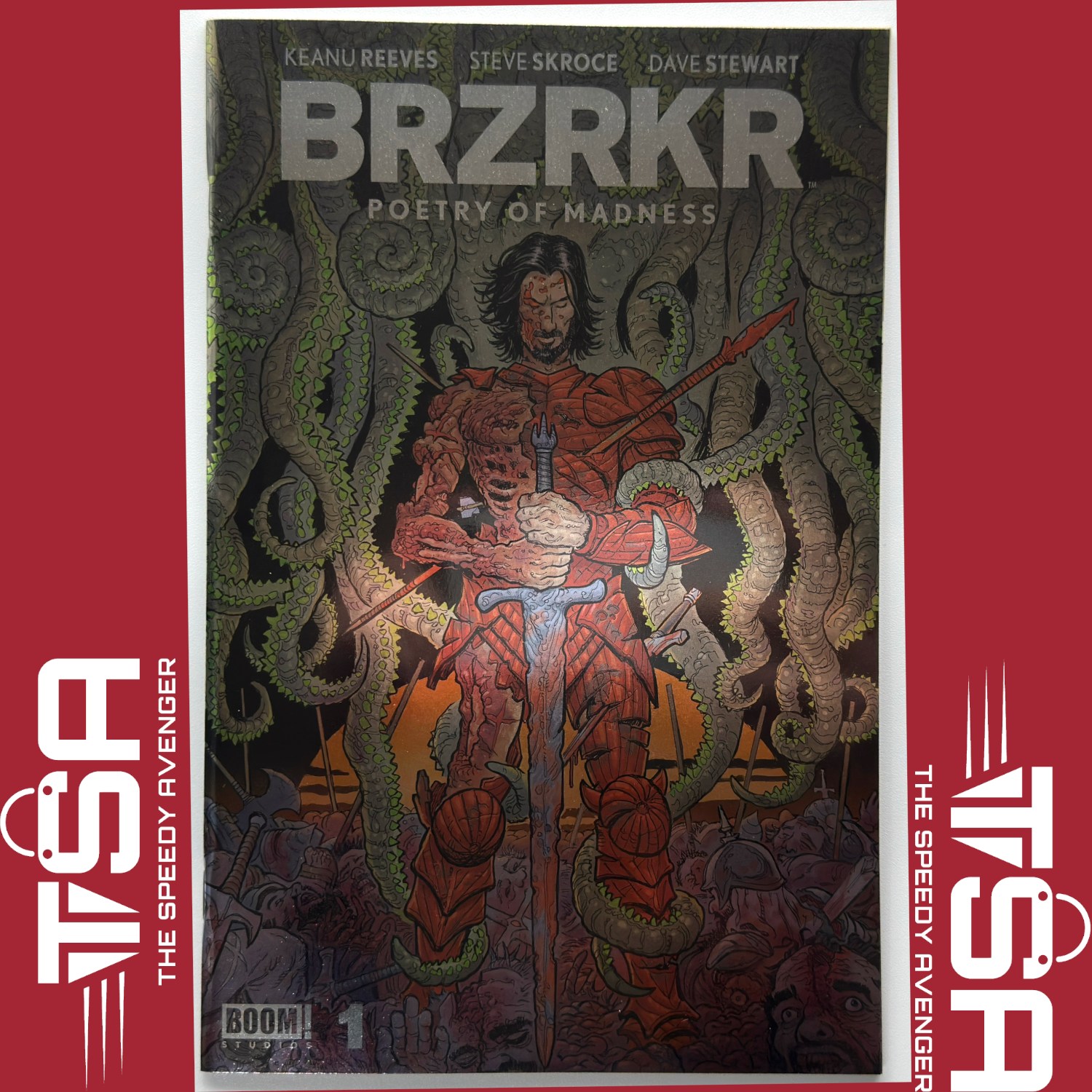 BRZRKR POETRY OF MADNESS #1 Steve Skroce Foil Variant 2023 Keanu Reeves BOOM!