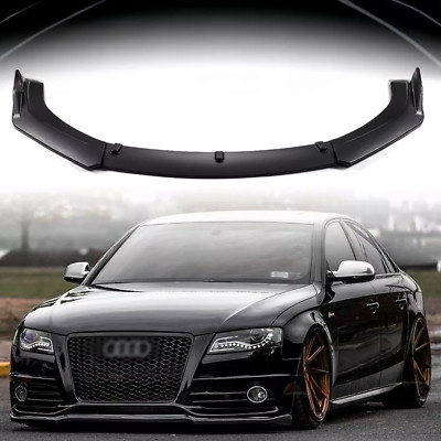 For Audi A4 S4 Rs4 2008-2012 B8 Front Bumper Lip Spoiller Splitter Matte Black