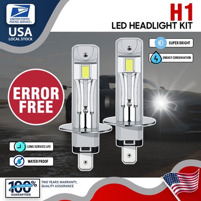2x H1 LED Headlight Bulbs Conversion Kit High Low Beam Super Bright 6000K White