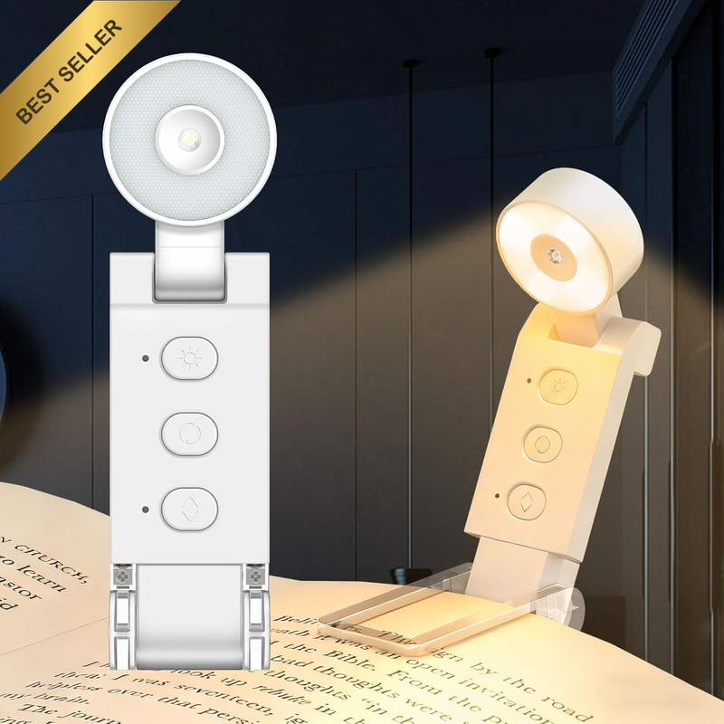 Book Light for Reading in Bed, USB Rechargeable Reading Light, 5 Amber Colors &