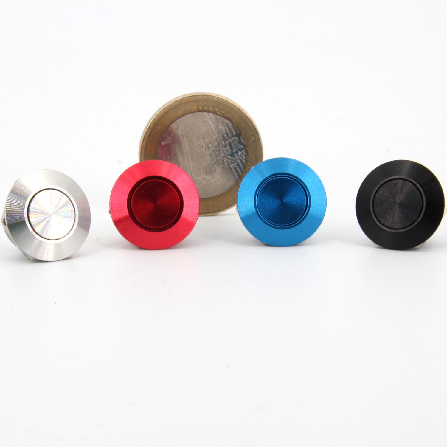 V&M 12mm Vandalen/Druck Taster, extrem kurz - 12,6mm, 12V, 50mA