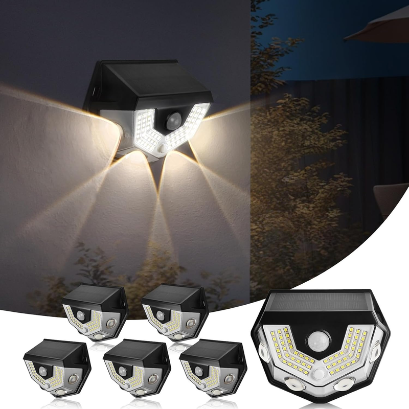 Solar Motion Sensor Light Outdoor Security Wall Light Waterproof Garden PIR LED