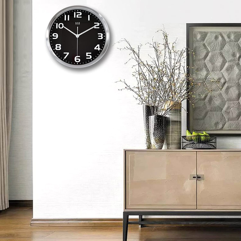 HITO 12&rdquo; Night Light Wall Clock Glow in the Dark for Bedroom Silent Wall Clock B