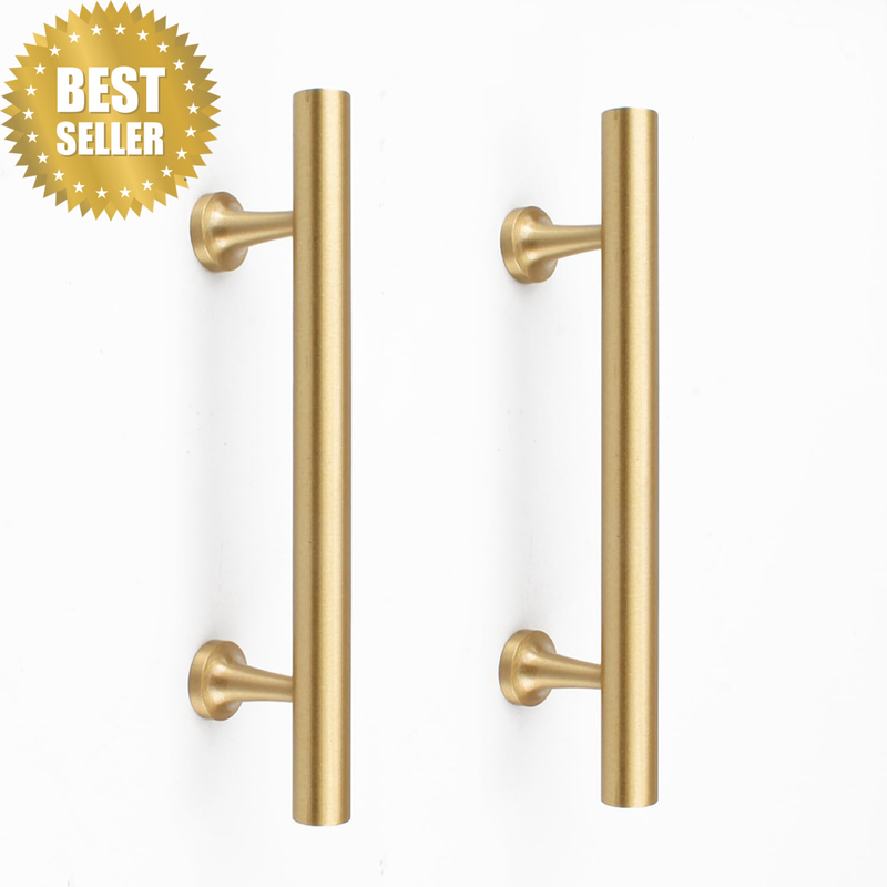 3-3/4 Inch Kitchen Cabinet Handles Solid Brass Cabinet Pulls round Bar Handles B