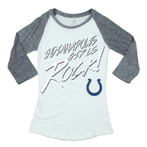 Рубашка Rocker Raglan с рукавами 3/4 NFL Football Juniors Indianapolis Colts, белая