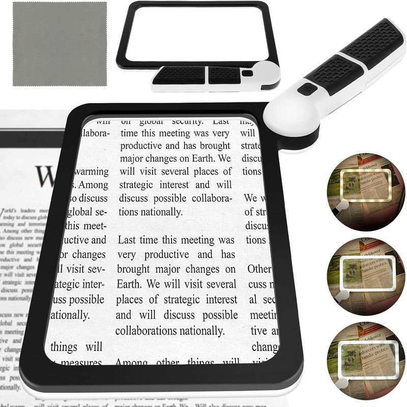 Magnifying Glass with Light 5X Folding Handheld Reading Magnifying Glass with 48