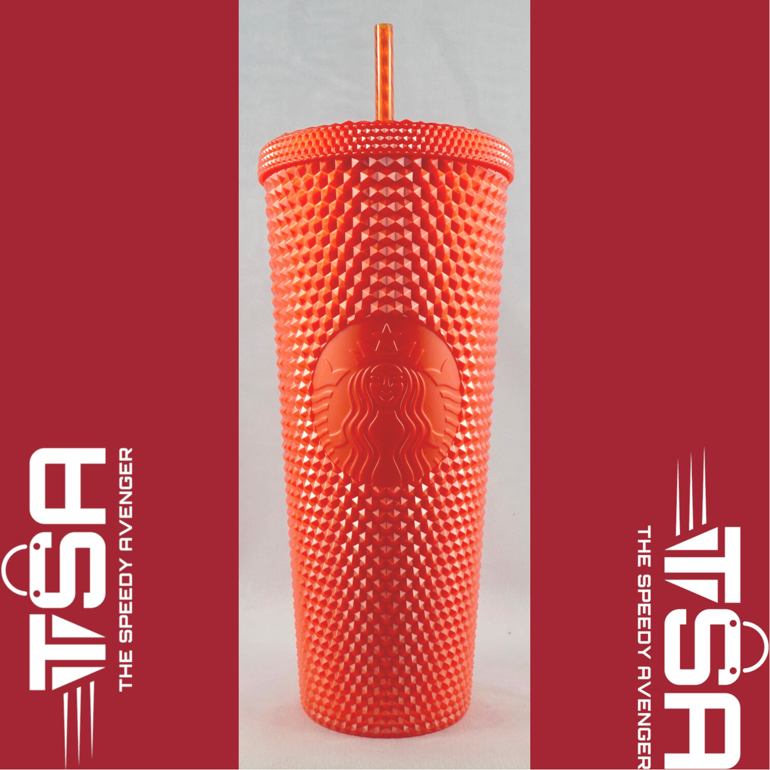 Starbucks GLOSSY ORANGE 24oz Venti Studded Tumbler 2022 Fall Autumn Cold Cup