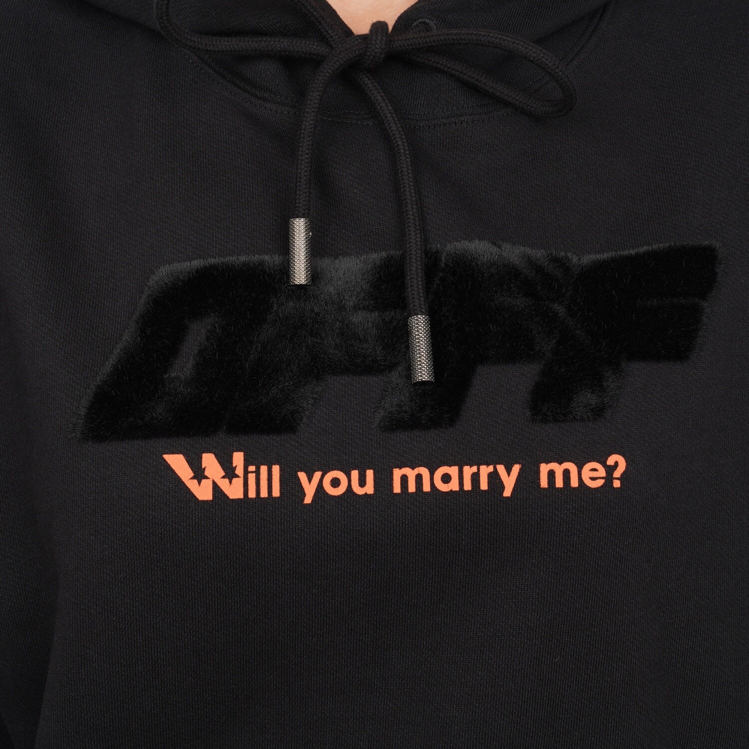 Pre-owned Off-white Virgil Abloh Oversize Logo Marry Me Hoodie Sweater Sweatshirt Black S