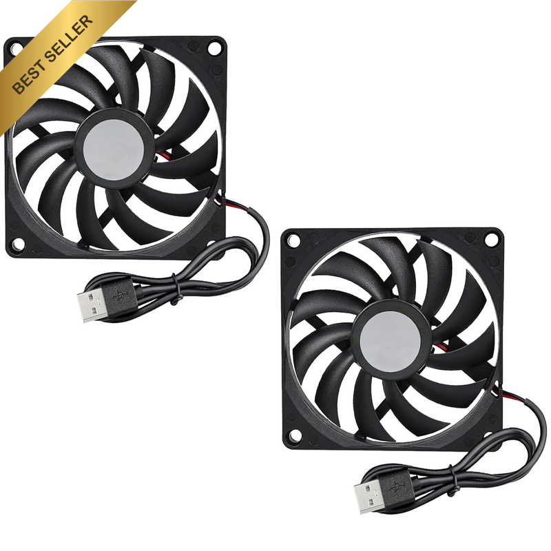 2Pcs 5V DC 120X120X25Mm Brushless USB Cooling Cooler Fan - Computer Case Cooling