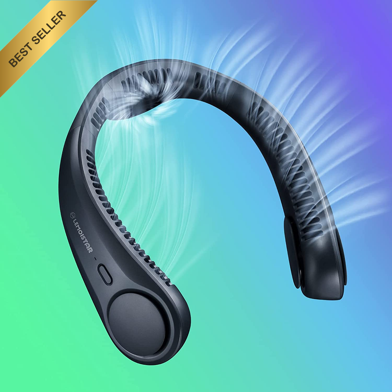 Portable Neck Fan with an Advance Back Fan, Battery Operated Personal Fans, Rech