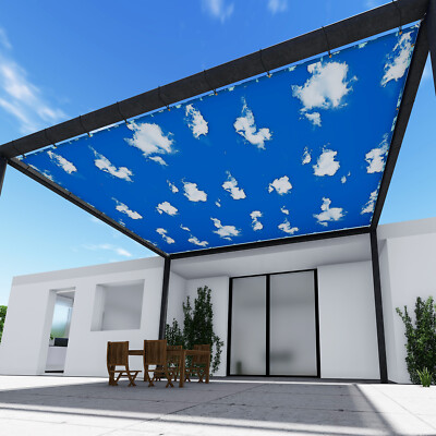 Straight Side Sun Shade Sail Waterproof Garden Patio Yard Canopy Cover Blue Sky
