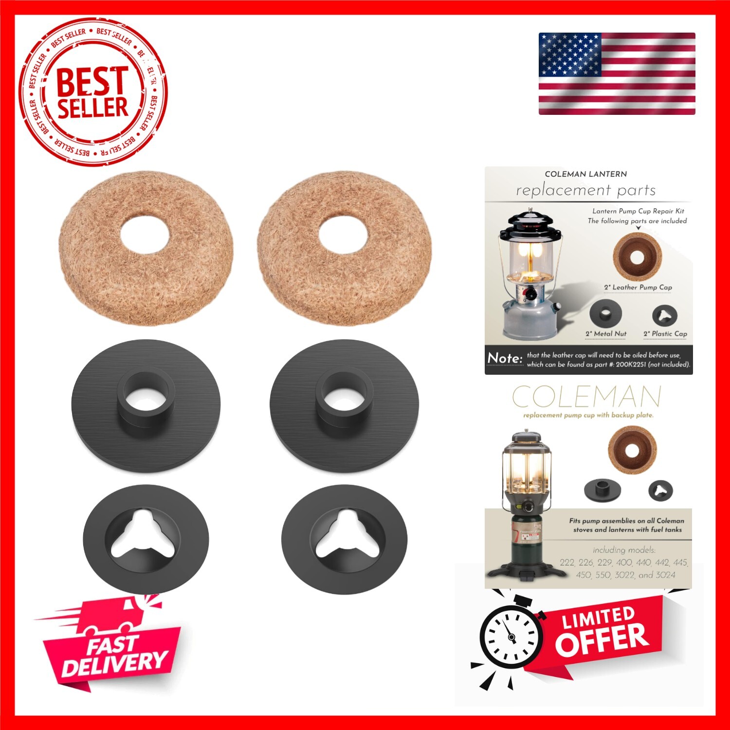 For Coleman Lantern Stove Pump Cup Replacement Kit with