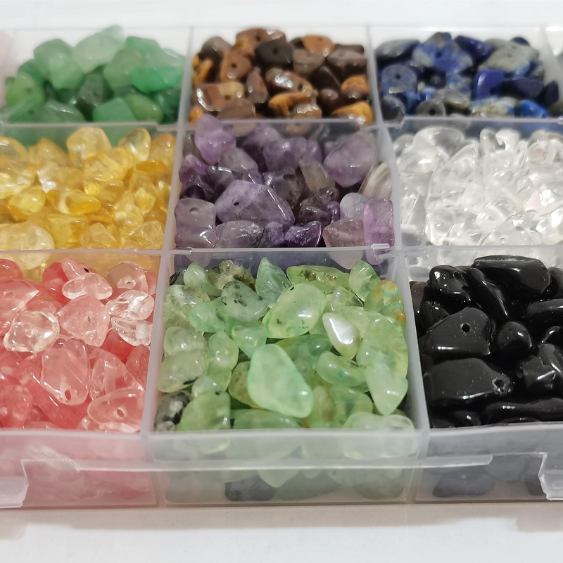 GangGangHao 1888 Pcs Natural Chip Stone Beads About 500g Irregular Gemstones Hea