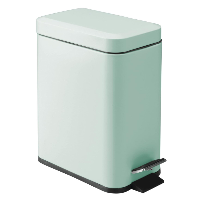 Small Modern 1.3 Gallon Rectangle Metal Lidded Step Trash Can,...