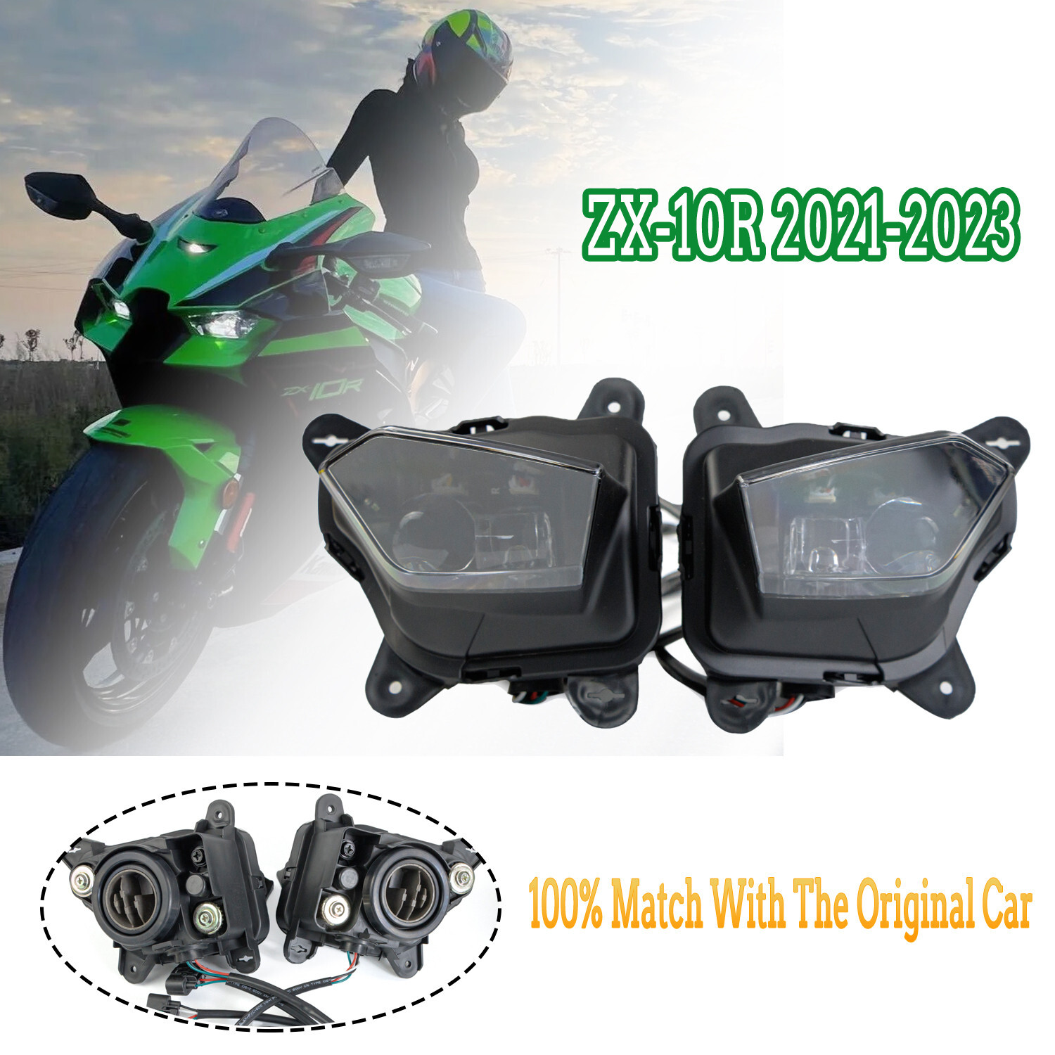 2021-2023 Kawasaki ZX10R ZX-10R LED Motorcycle Headlight 2021-2023 Kawasaki ZX10R ZX-10R LED Motorcycle Headlight