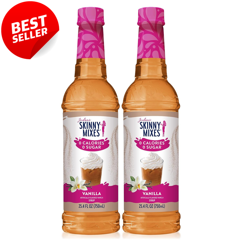 2Pk Jordan’s Skinny Syrups Vanilla Sugar Free Coffee Flavoring 25.4oz Keto - US