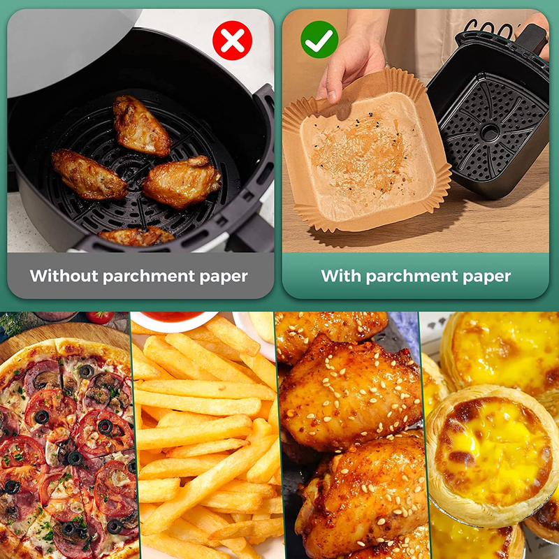 Air Fryer Paper Liners, 125Pcs Parchment Paper, Air Fryer Liners Disposable for