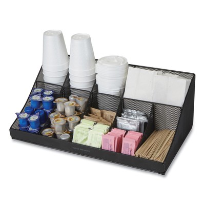 Network Collection 11-Compartment Coffee Cup and Condiment Countertop Organizer,