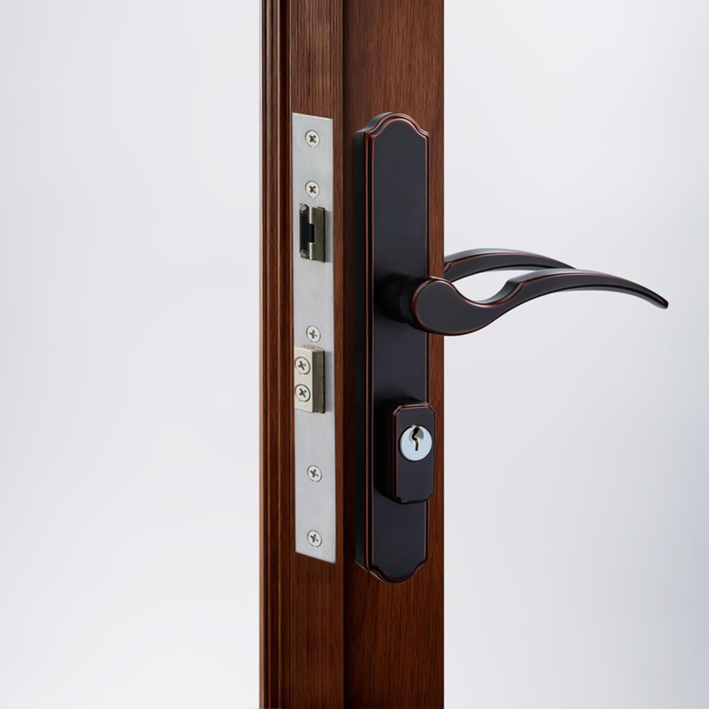 Oil Rubbed Bronze Storm Door Handle with Lock - Fits 1.1-1.97