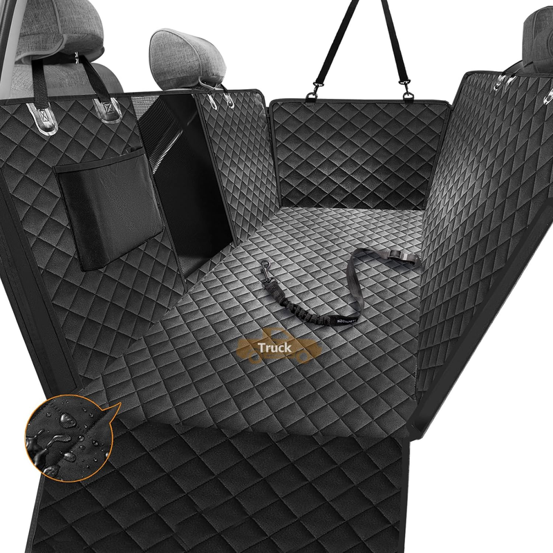 Dog Back Seat Covers for Trucks, 100% Waterproof with Big Mesh Window, XL Nonsli