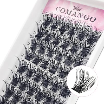 Pestañas Clusters DIY Extensiones D C 14mm Volumen Mega Reutilizables
