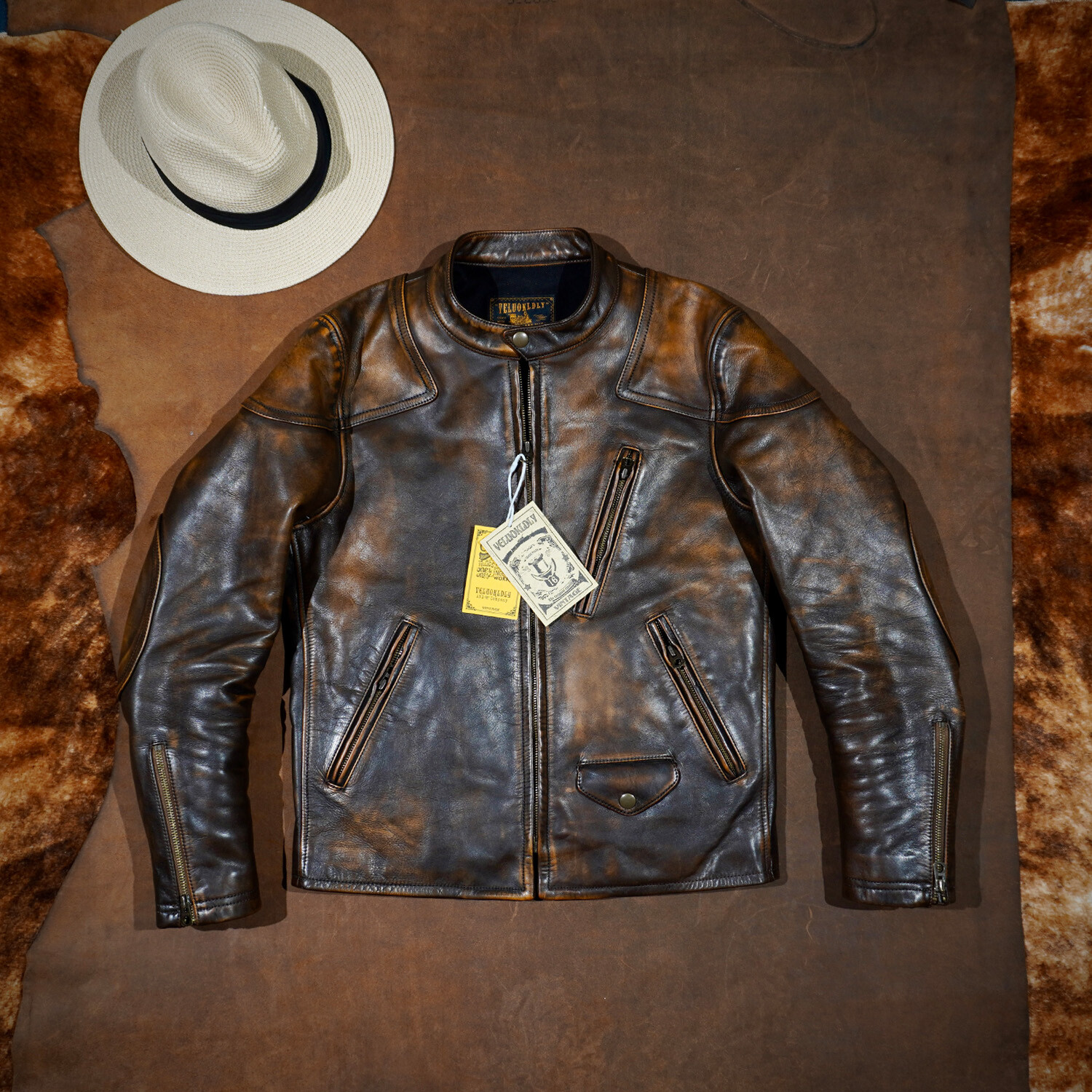 【Raucohouse】Bangor vintage washed leather jacket Raucohouse】Bangor vintage washed leather jacket