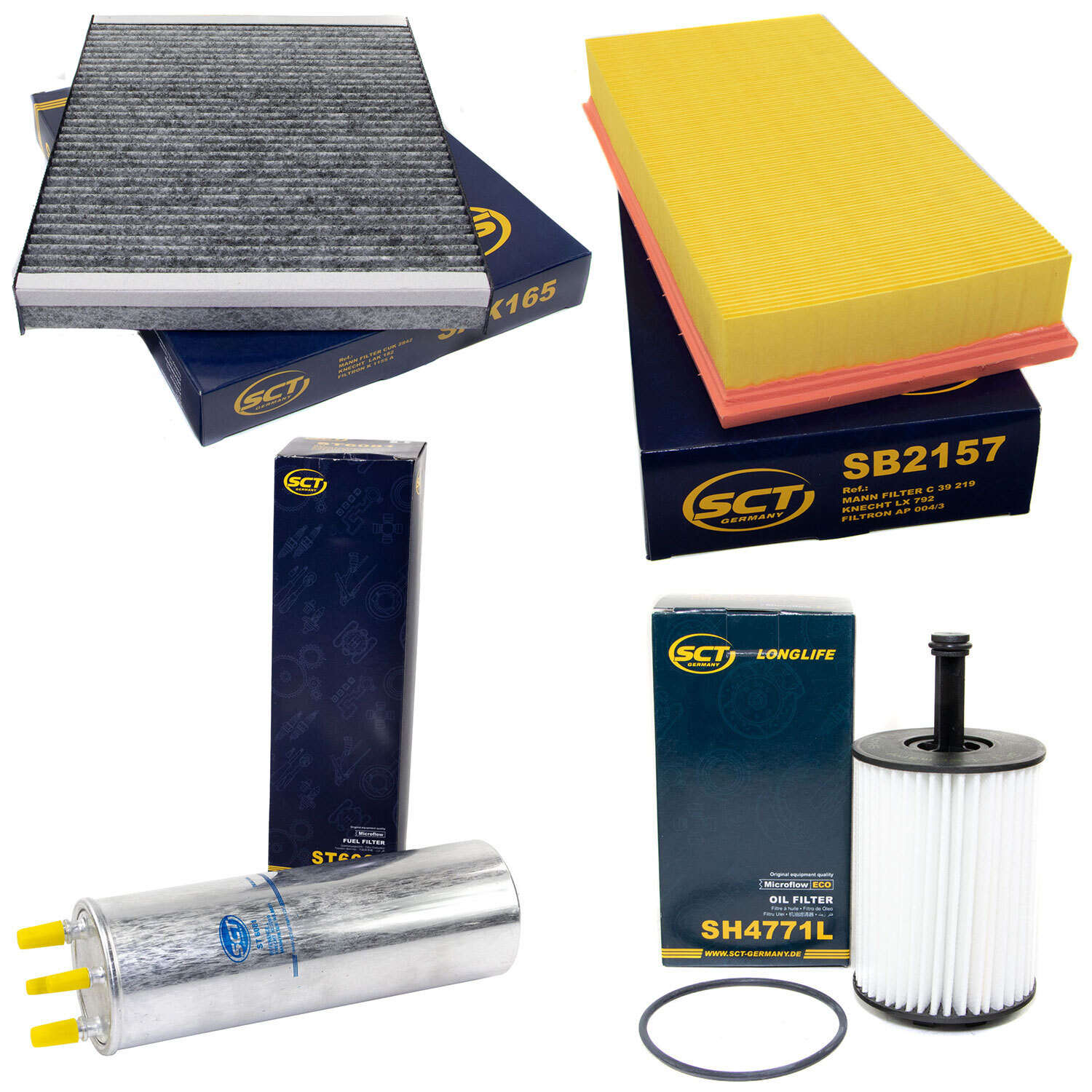 Filter Set SCT Kraftstoff- ÖL- Luft- Innenraum- für VW Touareg 2.5 R5 TDI 174 PS
