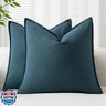 EMEMA Decorative Linen Throw Pillow Covers 20x20 Inch Navy Blue Boho Farmhouse Neutral Couch Throw Pillows for Bed Pack of 2 Accent Pillowcase Modern Sofa Cushion Livingroom Home