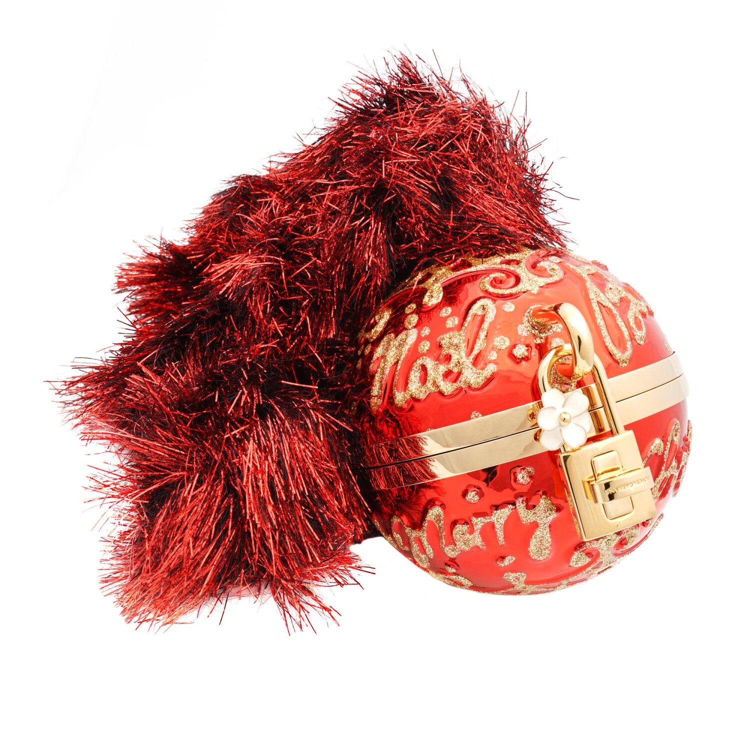 Сумка-клатч ручной работы с рождественским орнаментом Dolce & Gabbana Dolce Bag Красное золото