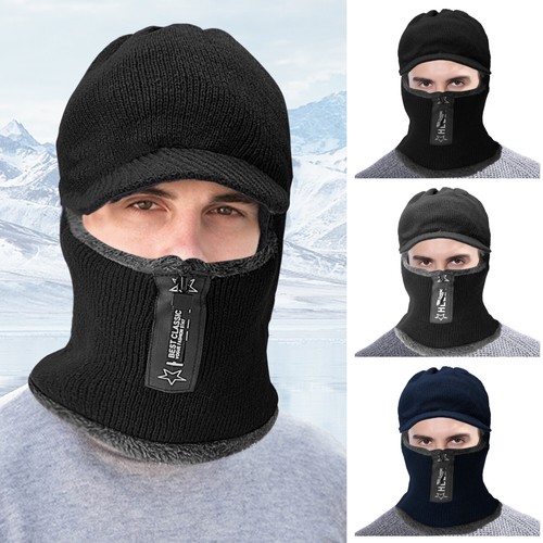 Zipper Fleece Balaclava Face Mask Ski Winter Cap Outdoor