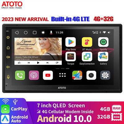 ATOTO S8MS 7'' QLED 2DIN Android Car Stereo 4+32G Dual Bluetooth 4G LTE GPS Track