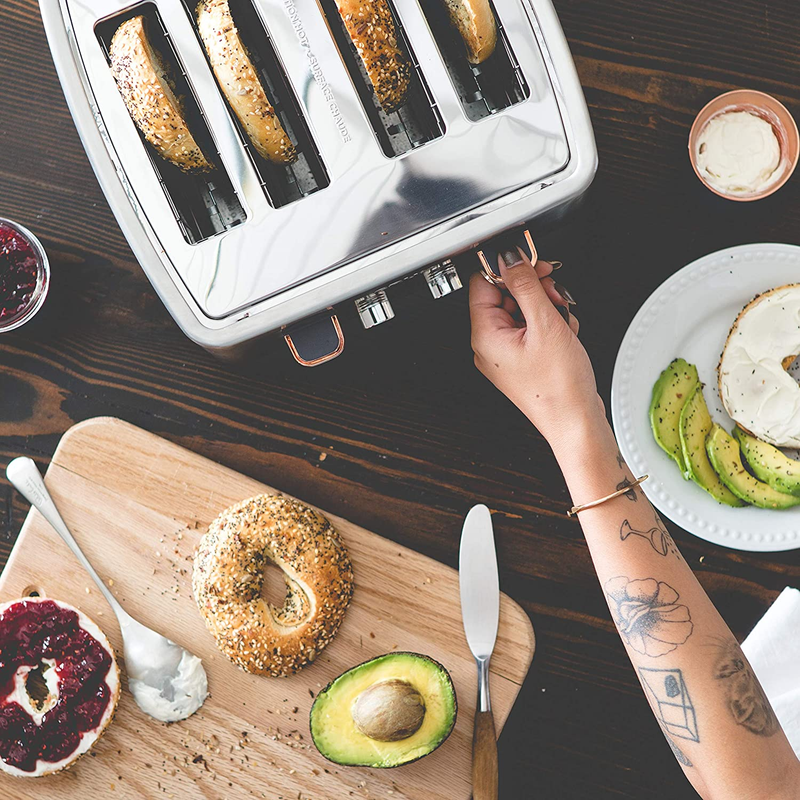 6 Shade Setting | Crux Extra Wide Slot Stainless Steel Toaster