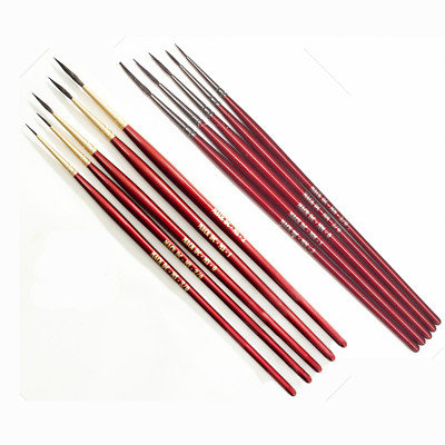 Andrew Mack DC Micro Mono & Micro Script Set of Ten Squirrel Pinstriping Brushes