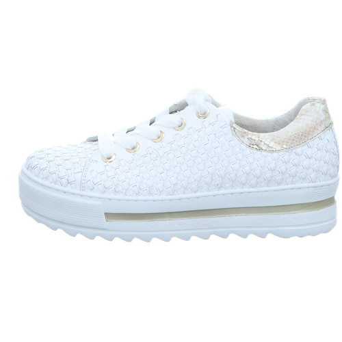 GABOR COMFORT GABOR COMFORT DAMEN SNEAKER WEIIS/BEIGE (GOLD) NAPPA 86.499.50 WEISS 1294659