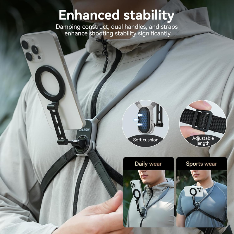 ° Upgraded Max Magnetic Neck Mount for Phones, Neck Phone Holder POV/Vlog Selfie
