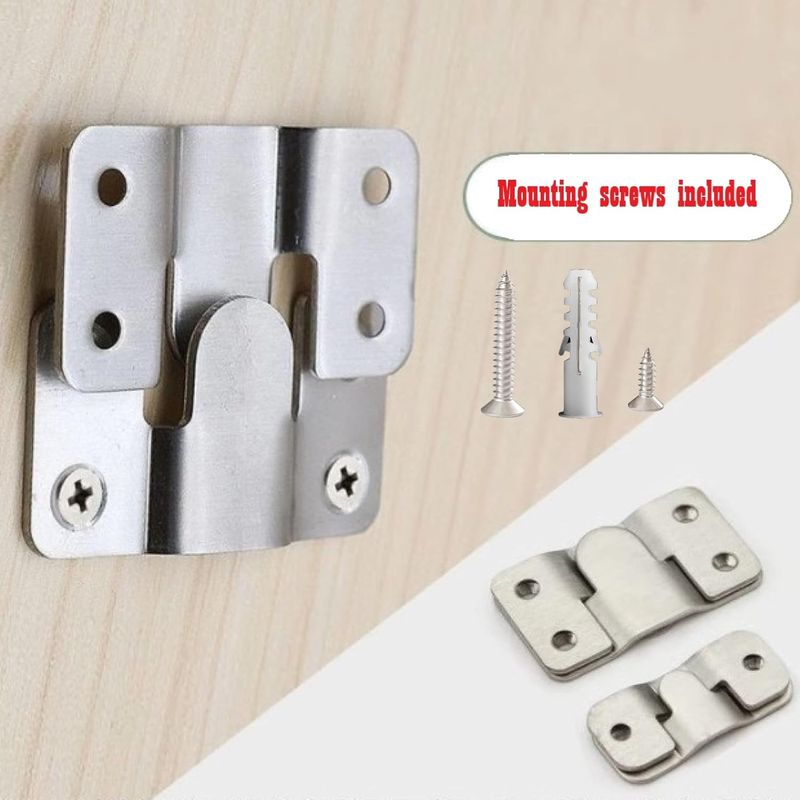 Flush Mount Bracket with Screws 6 Sets Hanging Buckle Kit, Interlocking Heavy Du