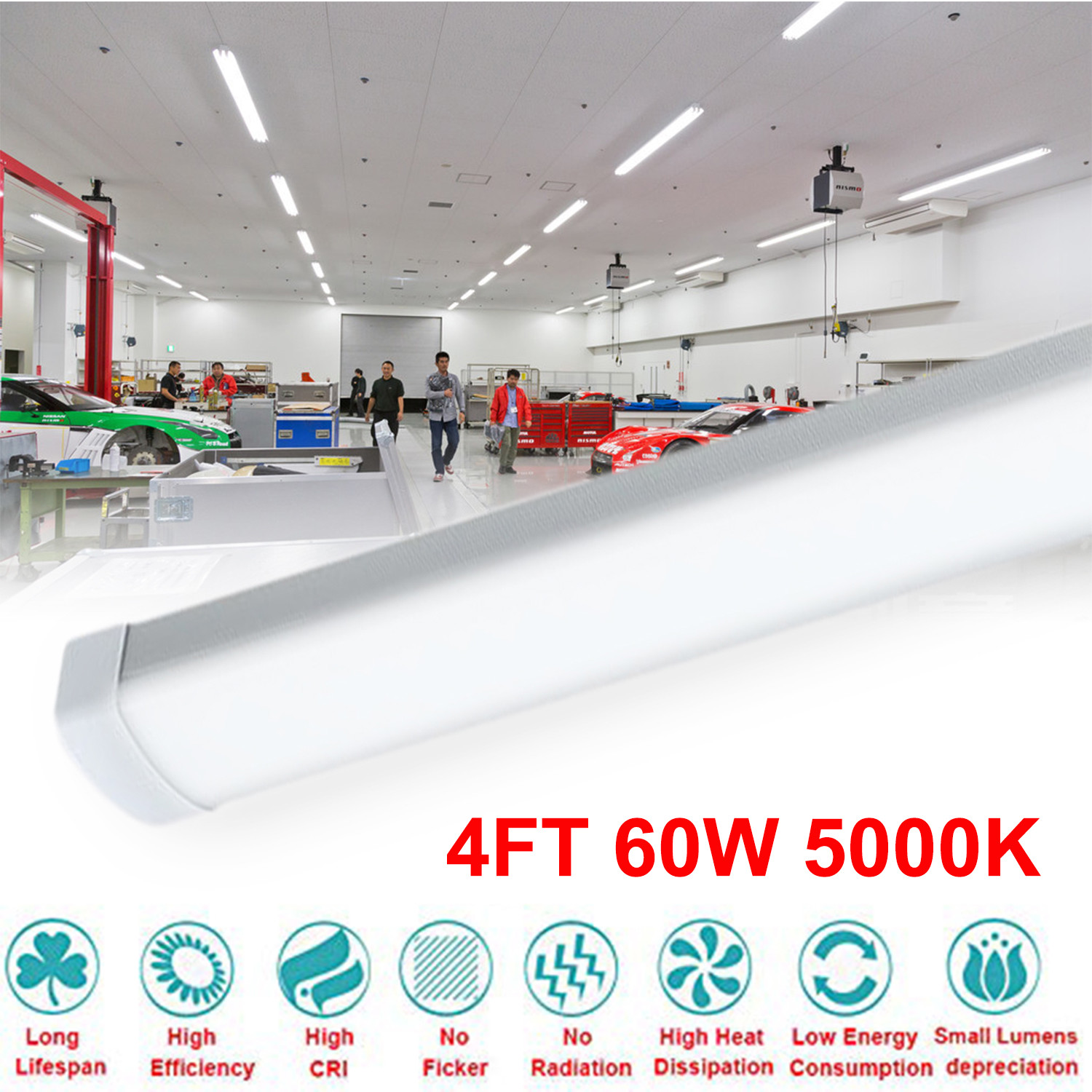 Led Shop Lights >> 60w 4ft Linkable Led Shop Light 5000k Daylight Fixture Utility Led Shop Lights >> 60w 4ft Linkable Led Shop Light 5000k Daylight Fixture Utility
