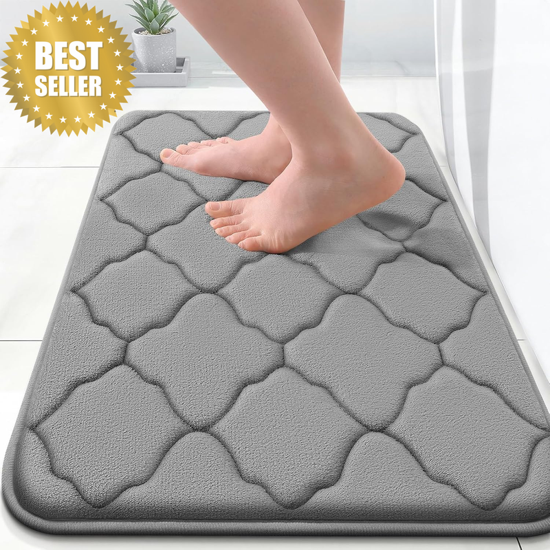 Memory Foam Bath Mat Rug 24X16, Ultra Soft Non Slip and Absorbent Bathroom Rug,